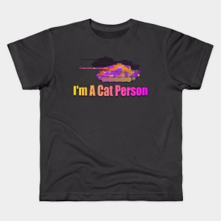 Synthwave Konigstiger Im a cat person Kids T-Shirt